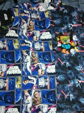 Star Wars 7 Fabric XL Shirt-Homemade-Good Condition-Unique!